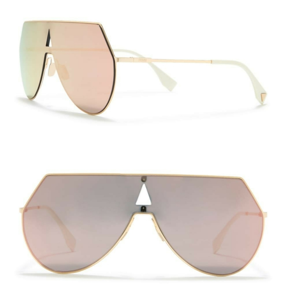 Fendi 99mm Shield Aviator Sunglasses